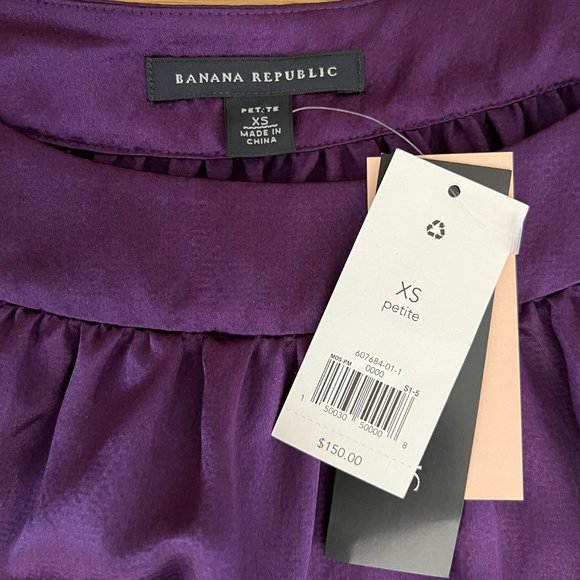 NWT Banana Republic 100% Silk Plum mini dress - Picture 5 of 8